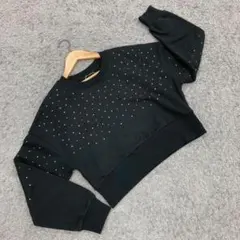 ZARA ザラ ✨スタッズ付きトレーナー✨ 長袖 ブラック S 良品