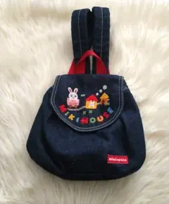 美品 ミキハウス デニムリュック