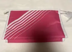 昭和レトロ　ビニールストライプ ポーチ　ピンク