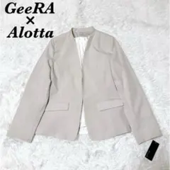 未使用 GeeRA ジーラ 洗える ノーカラー ジャケット 上品 ビジネス 通勤のサムネイル