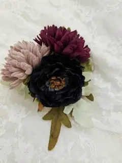 お花のコサージュ&ヘアクリップ