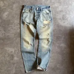 リーバイス 501 ストレート W30 L30 グランジ ダメージ フェード