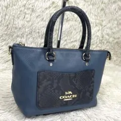 美品✨コーチ　A4可　トートバッグ　パッチワーク　シグネチャー　パイソン　肩掛け 美品 コーチ トートバッグ パッチワーク シグネチャー パイソン