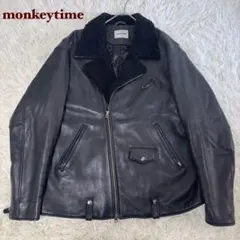 人気✨モンキータイム　レザージャケット　ダブルライダース L ブラック　ボア