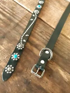 スタッズナローベルトフラワーロースチールUKチョコ23mm125 33inch スタッズナローベルトフラワーロースチールUKチョコ23mm125 33inch HTC