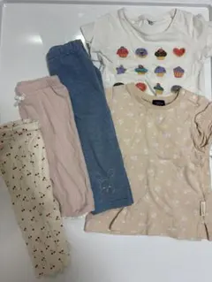 夏服まとめ売り　プティマイン カップケーキ柄Tシャツセット 80cm-90cm