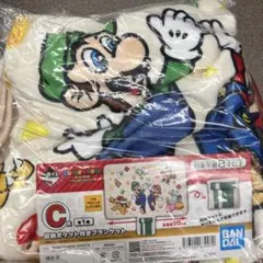 即日発送 スーパーマリオ いつも一緒マリオ＆フレンズ C賞 ブランケット