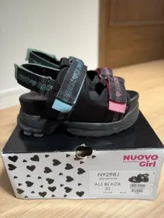 NUOVO GIRL｜ガールズサンダル ブラック20cm