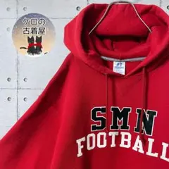 ラッセルアスレチック フットボールチーム スウェット パーカー レッド US古着