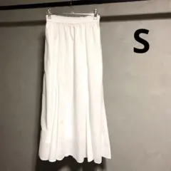 み*マ様 美品 ユニクロ マーメイドロングスカート ホワイト S 裏地あり