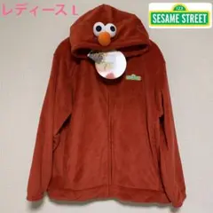 エルモ なりきりボア フリースパーカー レディースL 赤