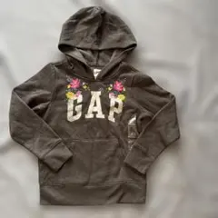 新品　GAP グレー 花柄刺繍 パーカー サイズ120