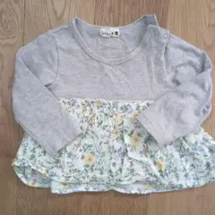 branshes 長袖カットソー グレー/花柄　80