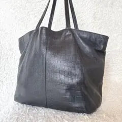 ユナイテッドアローズ トートバッグ レザー クロコ型押し A4可【美品