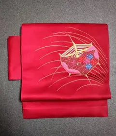 【金糸の輝き】ヴィンテージ名古屋帯（糸車に彩り菊・通年使い可）