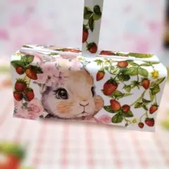 デコパージュ　左右どちらからでも収納可能ローラーケース　耳飾りうさぎ