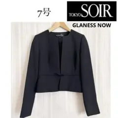 美品！東京ソワール　礼服　ブラックフォーマル　ノーカラージャケット　単品　7号