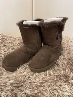 UGG アグ ムートン ブーツ ダークブラウン ベイリーボタン レディース