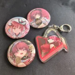 ホロライブ 宝鐘マリン 缶バッジ3個 アクリルキーホルダー付き