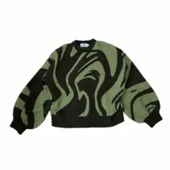 AZUL by moussy 総柄ニット セーター グリーン マーブル Y2Kのサムネイル