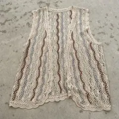 レトロ ベスト コットンニット jurian 高円寺 パナマボーイ 古着