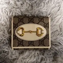 GUCCI ホースビット 1955 コンパクト財布 GGスプリーム ホワイト