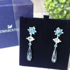 Swarovski 多色ドロップ型ピアス ネックレス セット - メルカリ