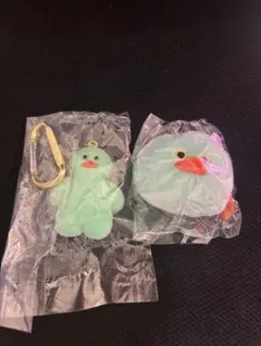 mojojojo アヒル ミントグリーン フロッキー フェイスマスコット