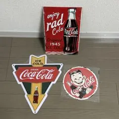 コカ・コーラ レトロ ブリキ看板 3枚セット アメリカン雑貨のサムネイル