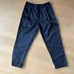 カジュアルパンツ 黒 タック入り ゴムウエスト