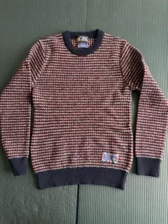 gimのBRITISH WOOL ボーダー柄 クルーネックニット セーターメンズのサムネイル