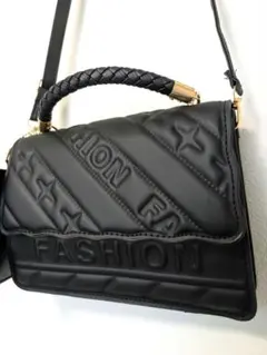 【新品】ブラック キルティング風 ショルダーバッグ ハンドバッグ 2WAY