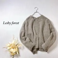 レーシーフォレスト 長袖ニット レディース ヤク 前後Vネック グレー やわらか