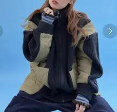 ニコアンド【MODE NORM CORE】リブ×キルトジップブルゾン