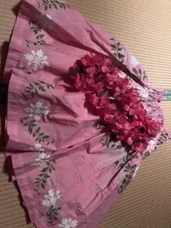 パウスカート ピンク 花柄 レイ付きのサムネイル