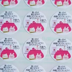 うさぎ猫⭐冬限定メッセージシール♥1シート48枚