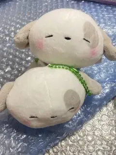 めいけんぽん　寝そべり　ボールチェーン付き マスコット　2点セット