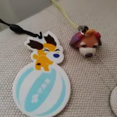 平成レトロ　当時物　お茶犬ストラップセット