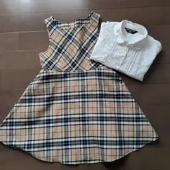 キャサリンコテージ　チェック柄ノースリーブワンピース