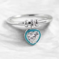 ヴィンテージ デザイン　アクセサリー　リング　指輪　ハート　エメラルドグリーン