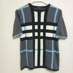 BURBURRY BLACK LABEL　バーバリー　半袖ニット　メガチェック2