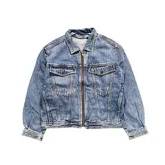 7AS7 デニムジャケット　Gジャン ジップアップ　青　アメカジ　古着　used