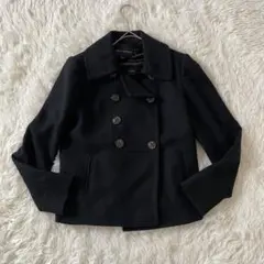 バナナリパブリック【S】ネイビー ダブルブレスト ピーコート