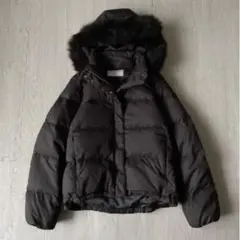 美品￼グリーンレーベルリラクシング　ショートダウンジャケットブラック38