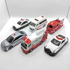 ​【廃盤中心】トミカ パトカー・消防車・救急車 6台まとめ売り