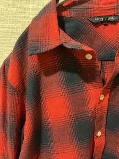 Ｕ.Ｓ　ＰOＬＯ　ＡＳＳＮフランネル ボタンダウンシャツ 赤と紺 チェック