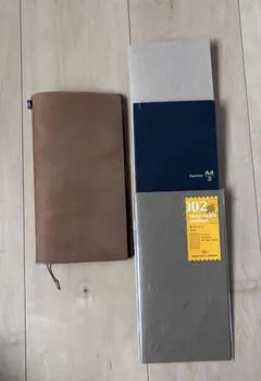 【付属品完備】トラベラーズノート レギュラーサイズ キャメル リフィルセット