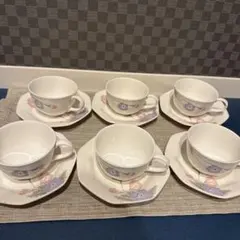 ノリタケ　花柄コーヒーカップ＆ソーサー6客