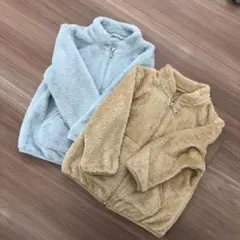 UNIQLOフリースジャケット 水色 ベージュ 2着セット