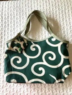 泥棒柄 唐草模様 トートバッグ チャーム付き ハンドメイド